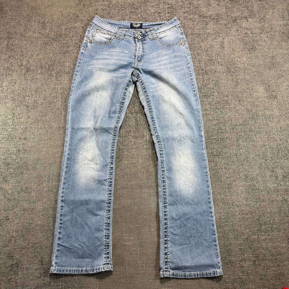 Angels Bootcut Jeans Men 31x31 Light Wash Y2K Contrast Stitch Denim